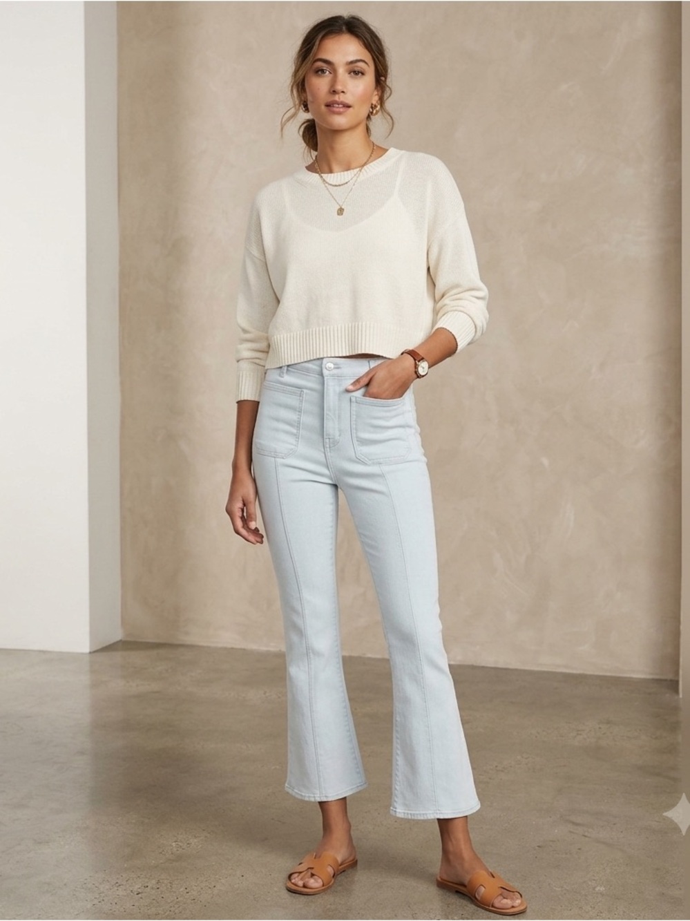 Veronica Beard Light Blue High-Rise Flare Jeans